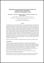 Performance of solar collectors under low temperature conditions: measurements and simulations results