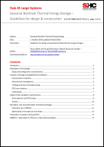 Seasonal Borehole Thermal Energy Storage – Guidelines for design & construction