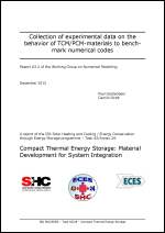 Collection of experimental data on the behavior of TCM/PCM-materials to benchmark numerical codes